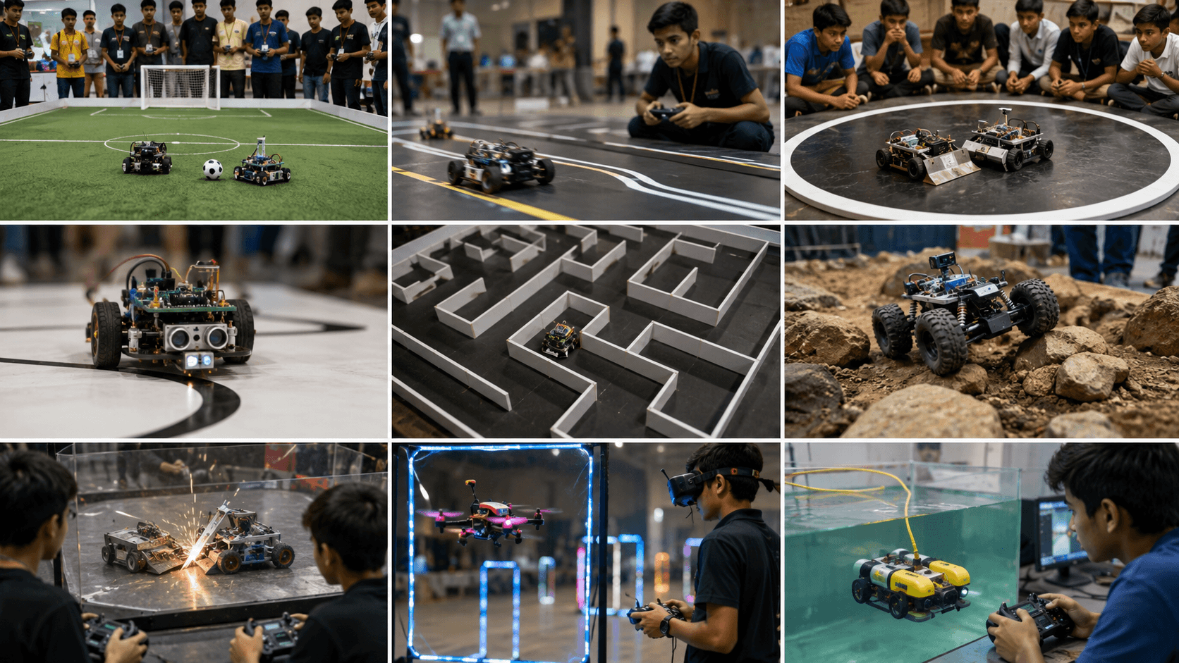 Composite of DS Inventek robotics sports events